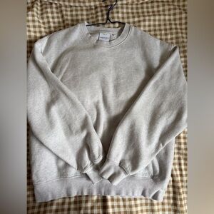 Aritzia Heather Cloud White Crewneck